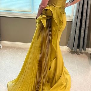 Fouad Sarkis F02833 Olive One-Shoulder Mermaid Gown